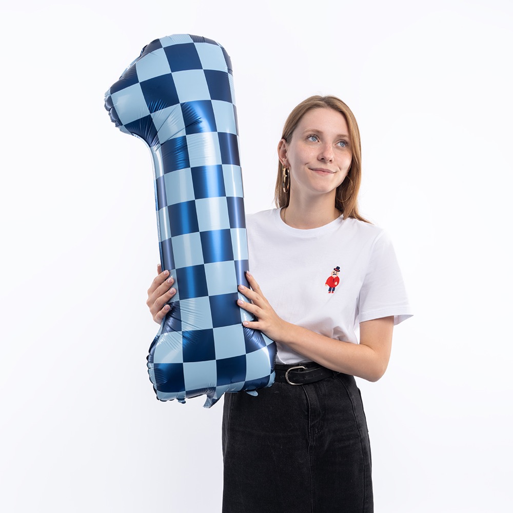 Falali (34''/86 см) Цифра, 1 Клеточки, Голубой/Синий, 1 шт. в уп. 5