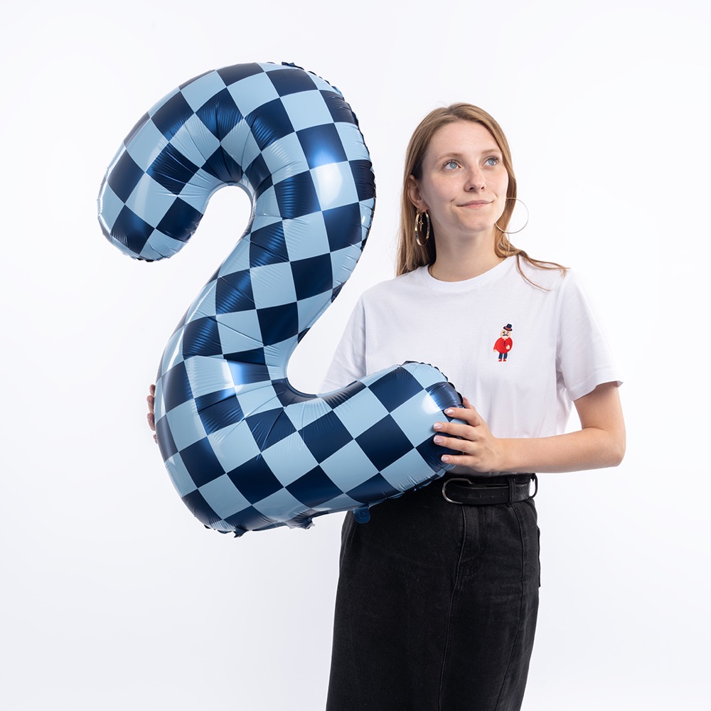 Falali (34''/86 см) Цифра, 2 Клеточки, Голубой/Синий, 1 шт. в уп. 4
