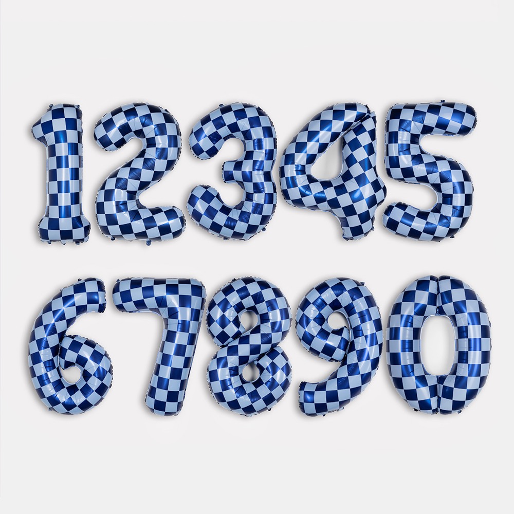 Falali (34''/86 см) Цифра, 7 Клеточки, Голубой/Синий, 1 шт. в уп. 3