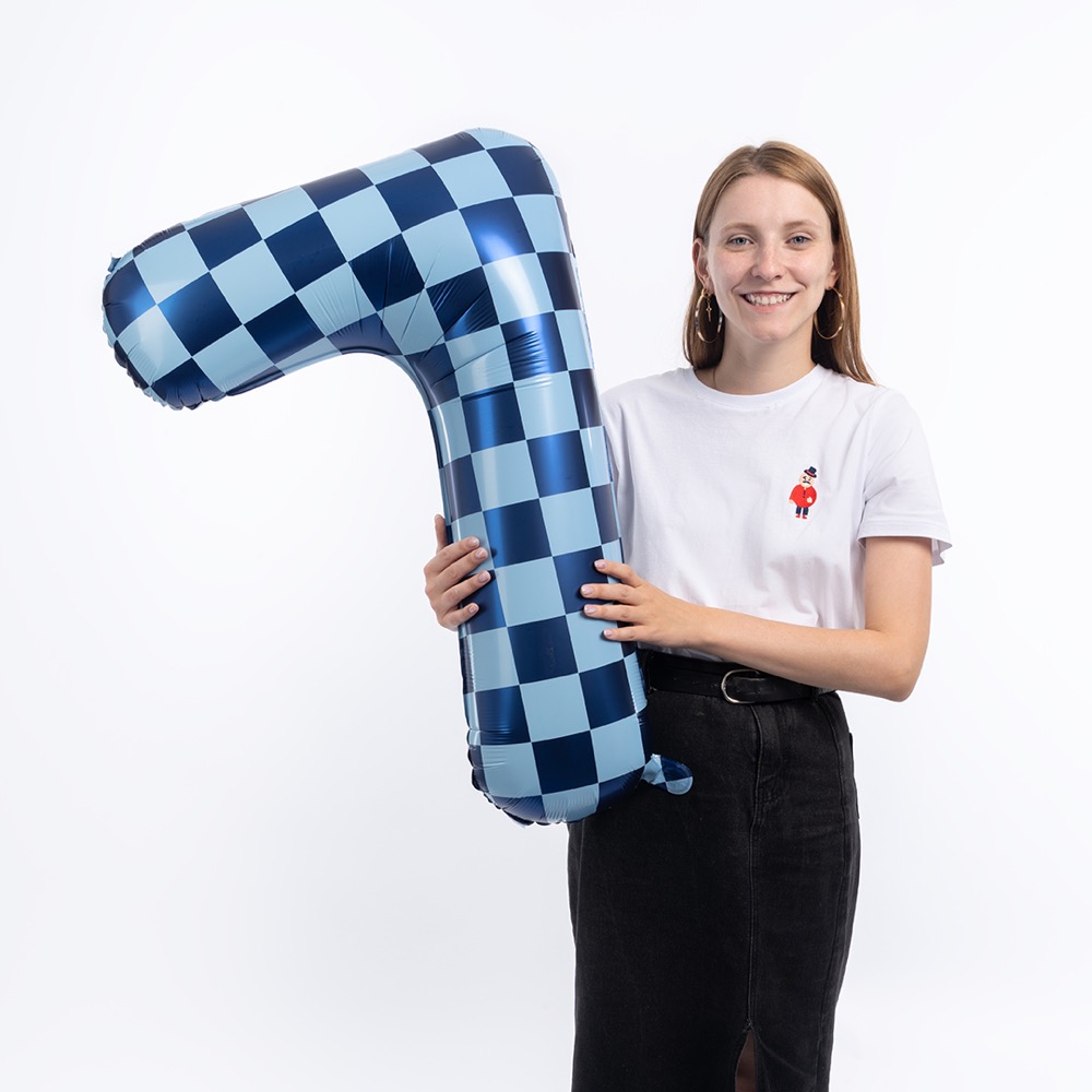 Falali (34''/86 см) Цифра, 7 Клеточки, Голубой/Синий, 1 шт. в уп. 4