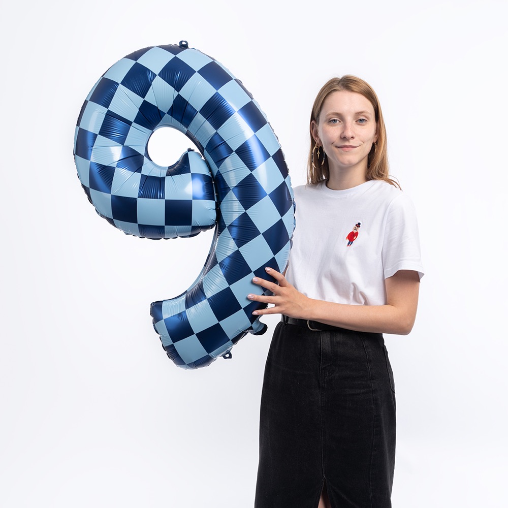 Falali (34''/86 см) Цифра, 9 Клеточки, Голубой/Синий, 1 шт. в уп. 5