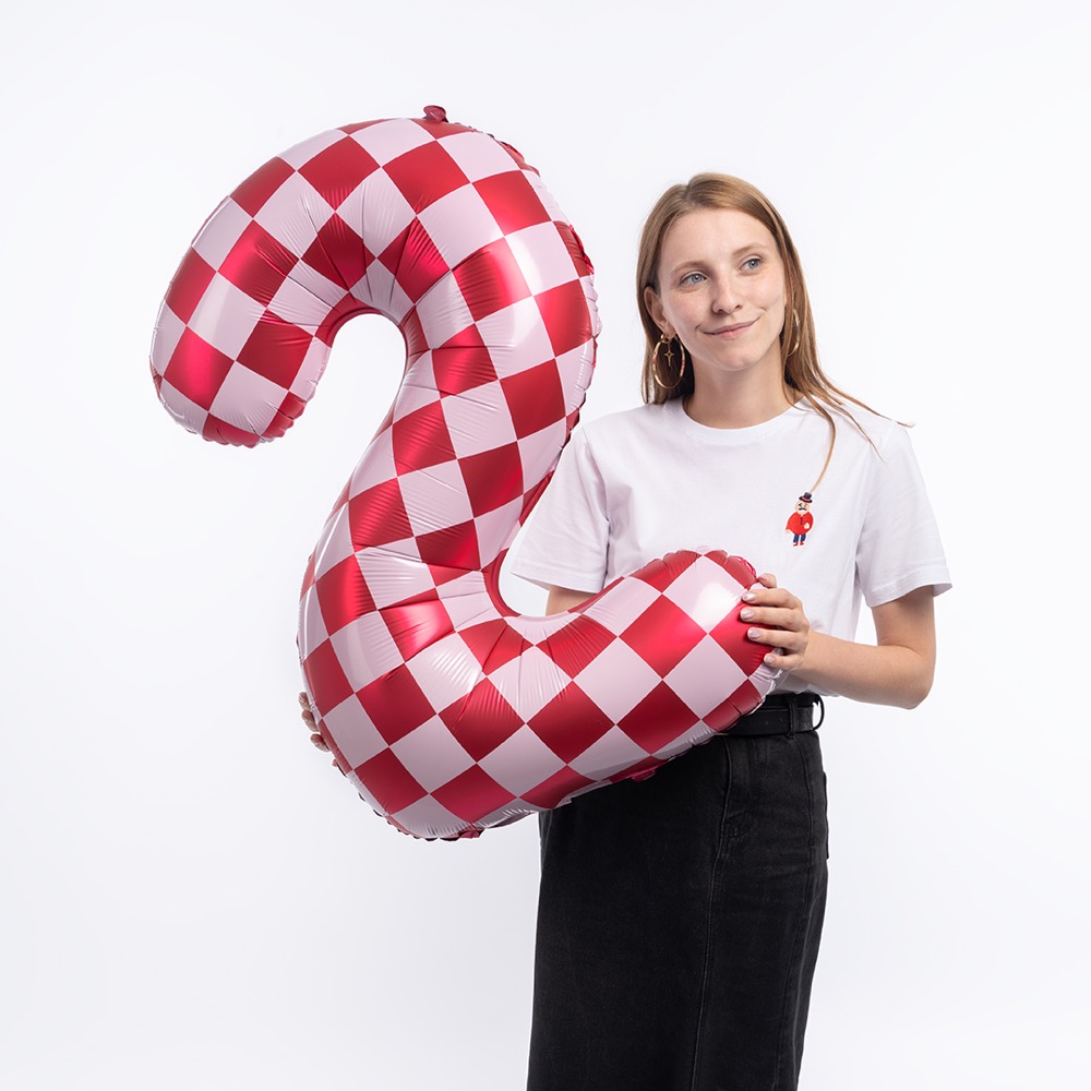 Falali (34''/86 см) Цифра, 2 Клеточки, Розовый/Фуше, 1 шт. в уп. 4
