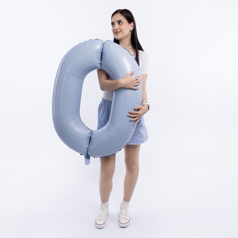 Agura (40''/102 см) Цифра, 0 Slim, Небесный, 1 шт. в уп. 4