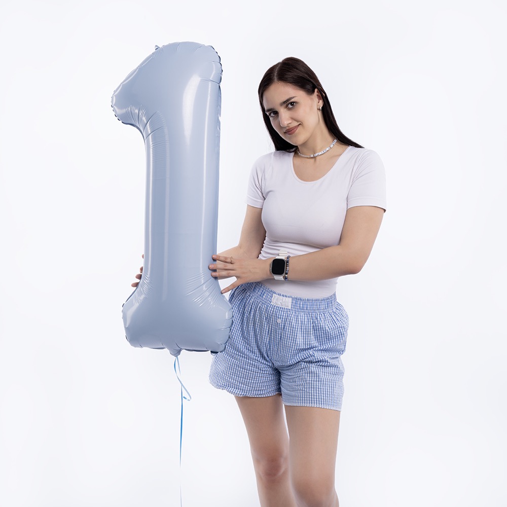 Agura (40''/102 см) Цифра, 1 Slim, Небесный, 1 шт. в уп. 4
