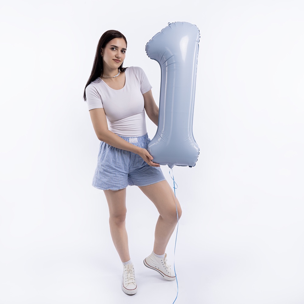 Agura (40''/102 см) Цифра, 1 Slim, Небесный, 1 шт. в уп. 5