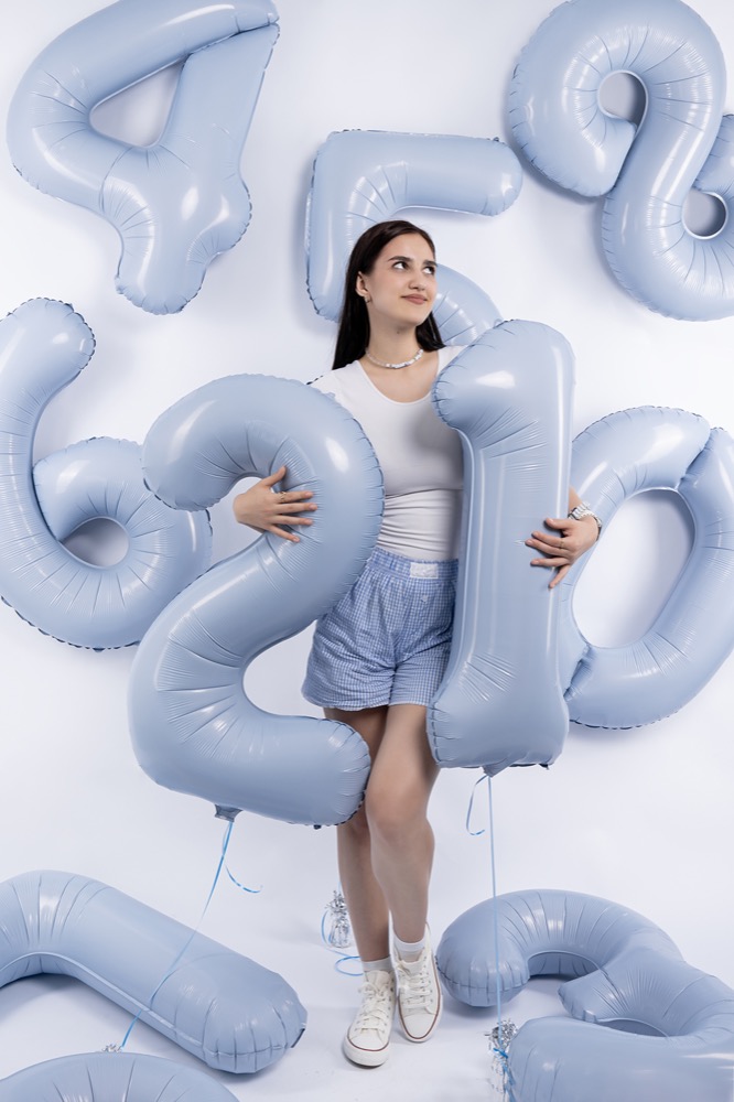 Agura (40''/102 см) Цифра, 1 Slim, Небесный, 1 шт. в уп. 6