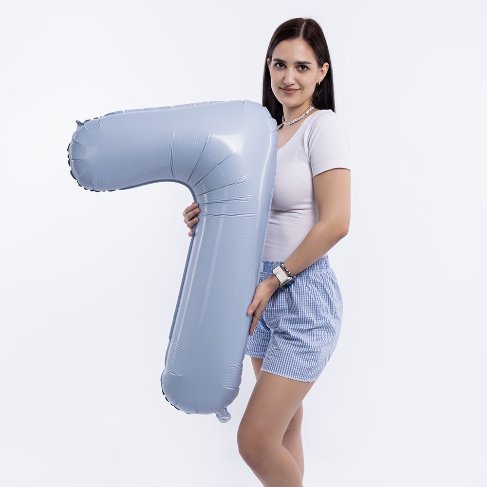 Agura (40''/102 см) Цифра, 7 Slim, Небесный, 1 шт. в уп. 4