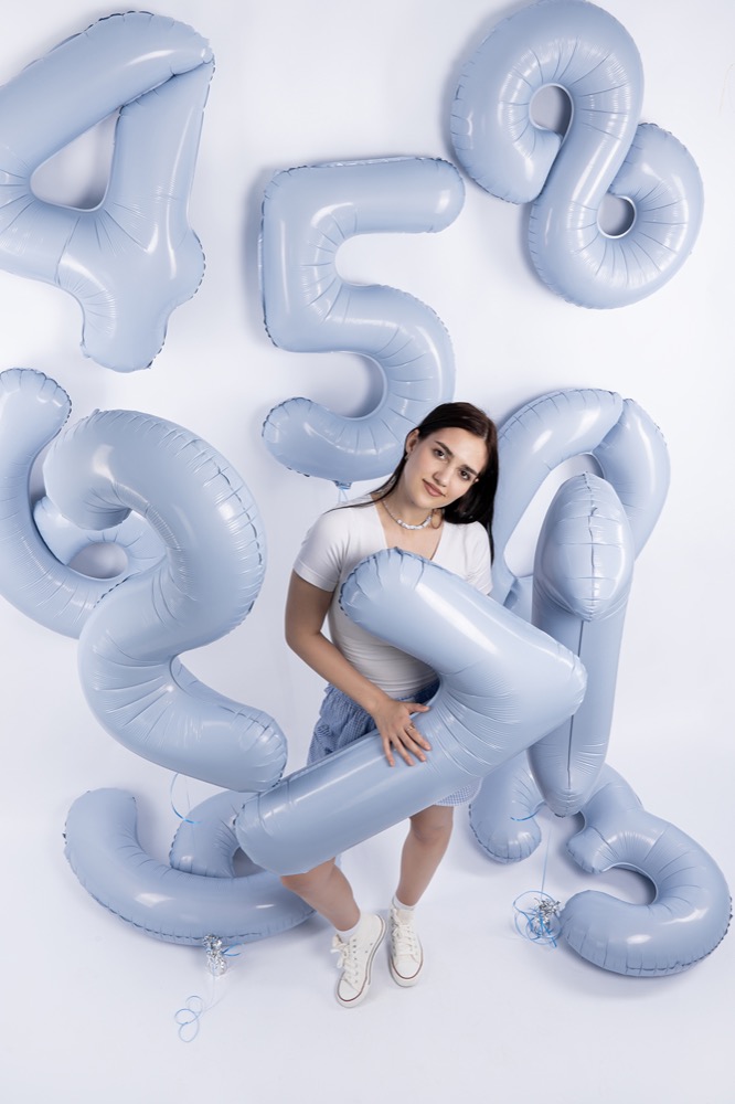 Agura (40''/102 см) Цифра, 8 Slim, Небесный, 1 шт. в уп. 6