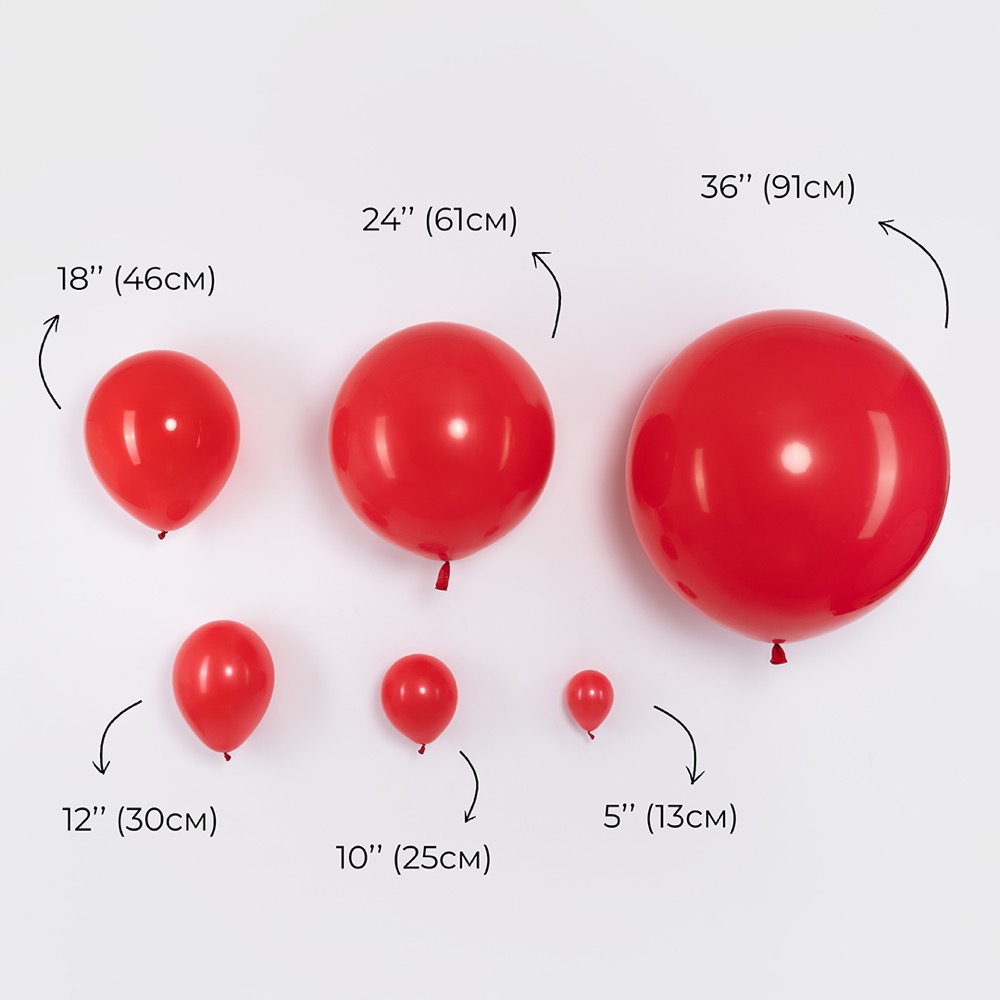 512 (10''/25 см), Красный, пастель, 100 шт. 7