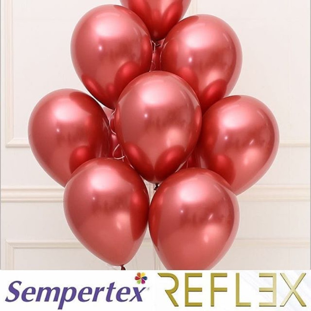 Sempertex S.A. (12''/30 см), Reflex, Зеркальный блеск, Красный (915), хром, 50 шт. 6