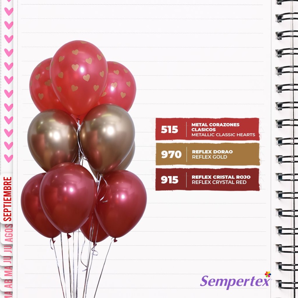Sempertex S.A. (12''/30 см), Reflex, Зеркальный блеск, Красный (915), хром, 50 шт. 9