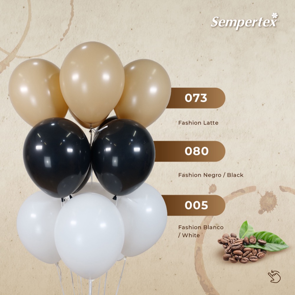 Sempertex S.A. (12''/30 см), Черный (080), пастель, 50 шт. 5