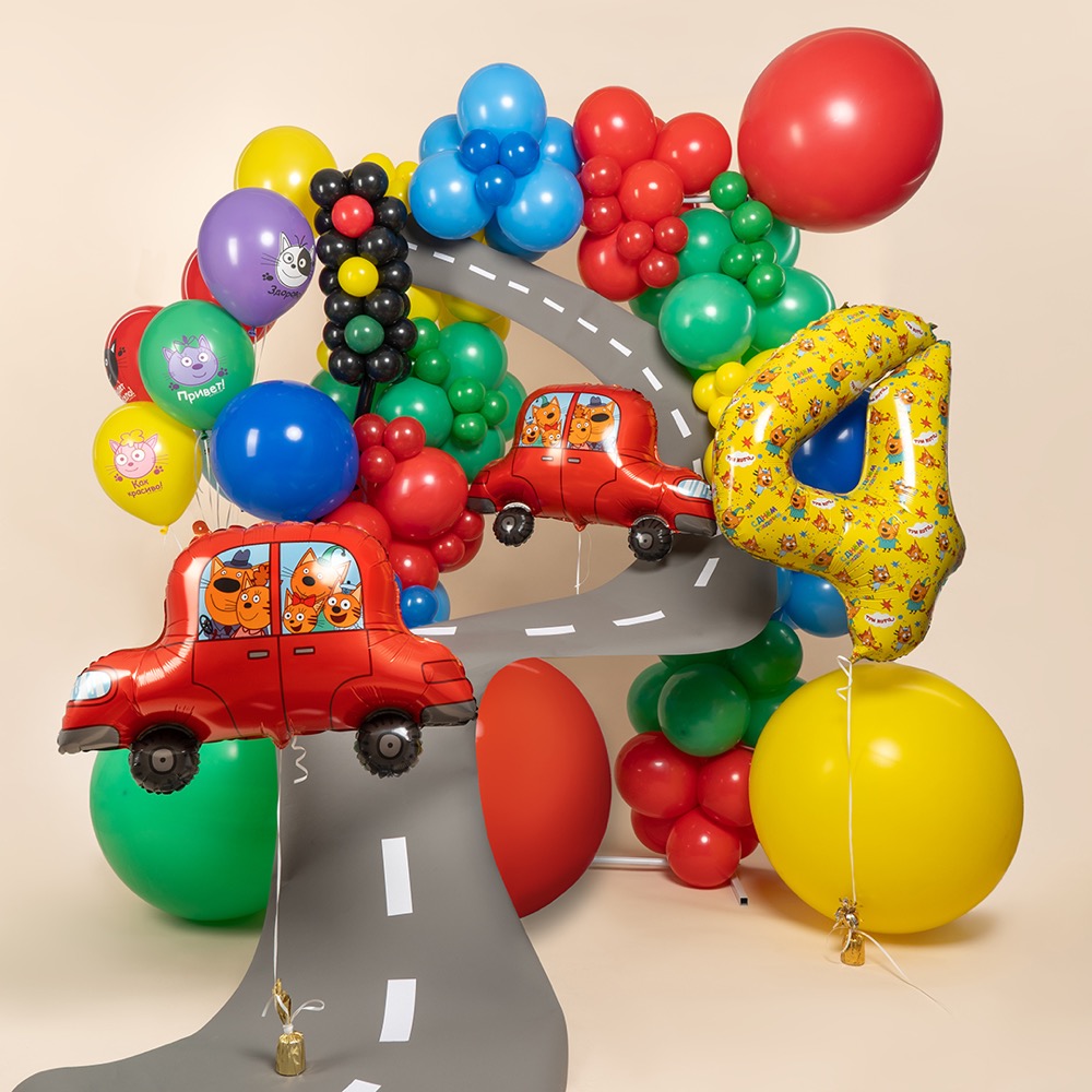 512 (12''/30 см) Три Кота, Играем вместе, Ассорти, пастель, 1 ст, 25 шт. 3