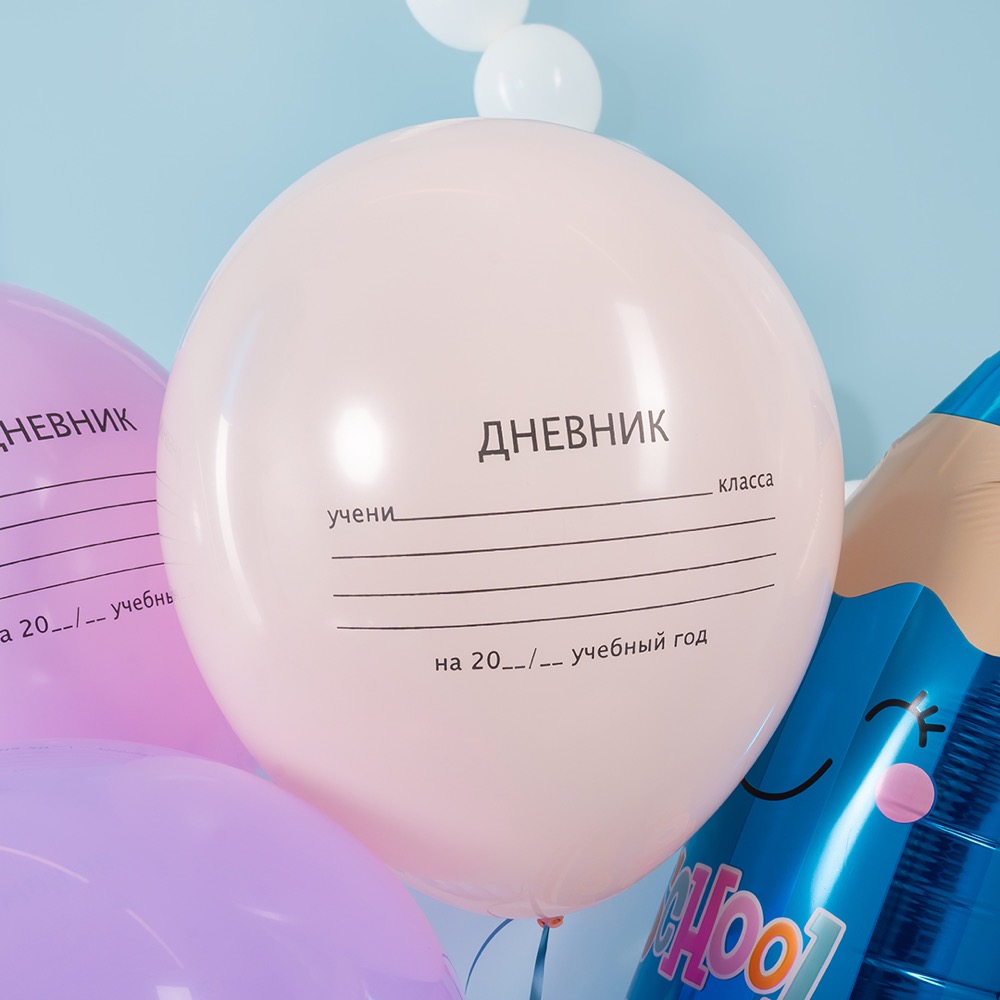 Дон Баллон (12''/30 см) Школьный дневник, Ассорти, макарунс, 2 ст, 25 шт. 8