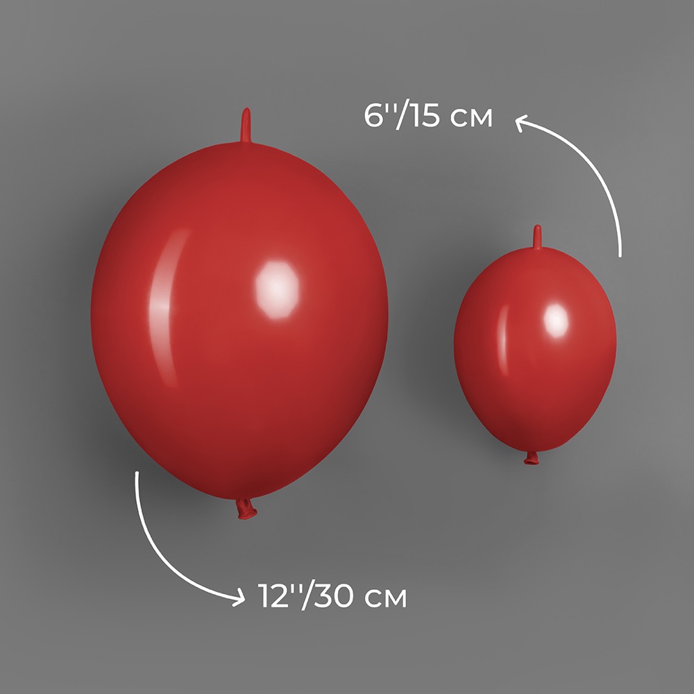 512 (12''/30 см) Линколун, Красный, пастель, 50 шт. 4